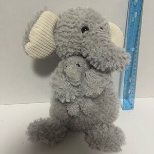 Sweet and soft grey Plush Elephant holding baby elephant